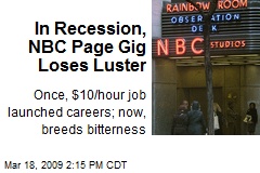 In Recession, NBC Page Gig Loses Luster