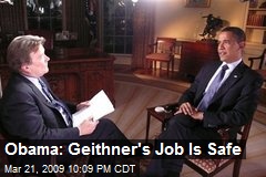 Obama: Geithner's Job Is Safe