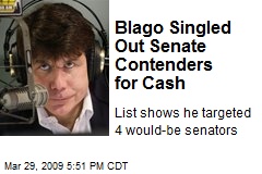 Blago Singled Out Senate Contenders for Cash