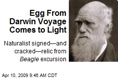 Egg From Darwin Voyage Comes to Light