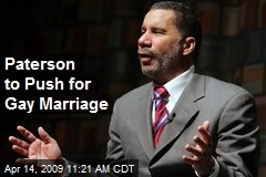Paterson to Push for Gay Marriage