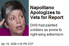 Napolitano Apologizes to Vets for Report