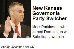 New Kansas Governor Is Party Switcher