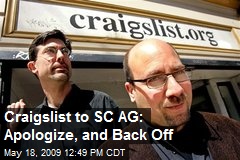 Craigslist to SC AG: Apologize, and Back Off