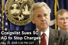 Craigslist Sues SC AG to Stop Charges