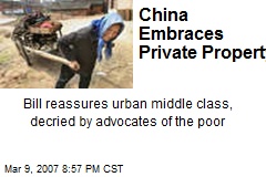 China Embraces Private Property