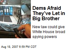 Dems Afraid They've Let in Big Brother