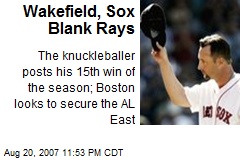 Wakefield, Sox Blank Rays