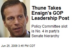 Thune Takes Ensign's GOP Leadership Post