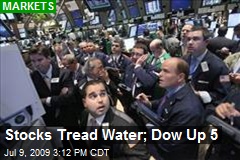 Stocks Tread Water; Dow Up 5