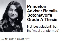Princeton Adviser Recalls Sotomayor's Grade-A Thesis