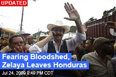 Fearing Bloodshed, Zelaya Leaves Honduras