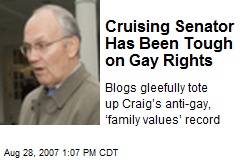 Cruising Senator Has Been Tough on Gay Rights