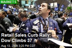 Retail Sales Curb Rally; Dow Climbs 37
