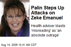 Palin Steps Up Attacks on Zeke Emanuel