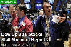 Dow Up 3 as Stocks Stall Ahead of Reports