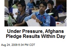 Under Pressure, Afghans Pledge Results Within Day