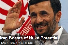 Iran Boasts of Nuke Potential