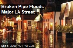 Broken Pipe Floods Major LA Street