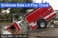 Sinkhole Eats LA Fire Truck