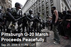 Pittsburgh G-20 March Proceeds Peacefully