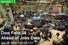 Dow Falls 34 Ahead of Jobs Data