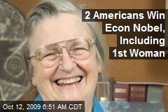 2 Americans Win Econ Nobel, Including 1st Woman