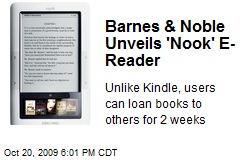 Barnes &amp; Noble Unveils 'Nook' E-Reader