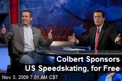 Colbert Sponsors US Speedskating, for Free