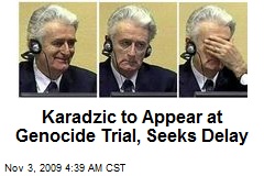 Karadzic to Appear at Genocide Trial, Seeks Delay