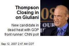 Thompson Closing in on Giuliani
