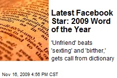 Latest Facebook Star: 2009 Word of the Year