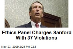 Ethics Panel Charges Sanford With 37 Violations