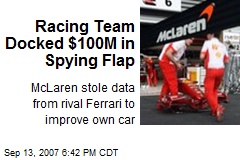 Racing Team Docked $100M in Spying Flap