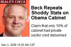 Beck Repeats Shoddy Stats on Obama Cabinet