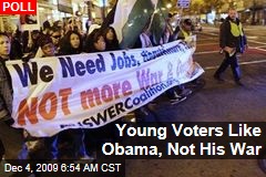 Young Voters Like Obama, Not His War