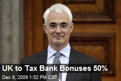 UK to Tax Bank Bonuses 50%