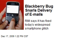 Blackberry Bug Snarls Delivery of E-mails
