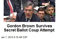 Gordon Brown Survives Secret Ballot Coup Attempt