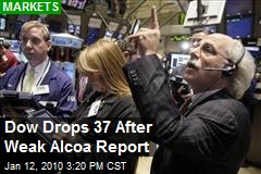 Dow Drops 37 After Weak Alcoa Report