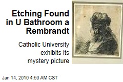 Etching Found in U Bathroom a Rembrandt