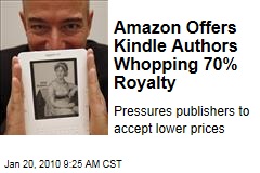 Amazon Offers Kindle Authors Whopping 70% Royalty