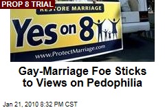 Gay-Marriage Foe Sticks to Views on Pedophilia
