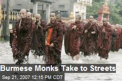 Burmese Monks Take to Streets