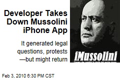 Developer Takes Down Mussolini iPhone App