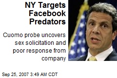 NY Targets Facebook Predators
