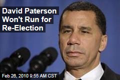 David Paterson Won't Run for Re-Election