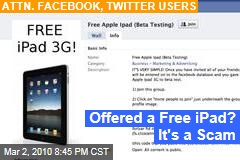 Offered a Free iPad? It's a Scam