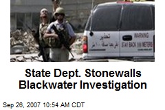 State Dept. Stonewalls Blackwater Investigation