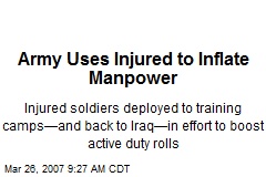 Army Uses Injured to Inflate Manpower